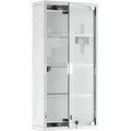 Homcom Medizinschrank, Silber, Glas, 4 Fächer, 12x60x30 cm, Badezimmer, Badezimmerschränke, Medizinschränke