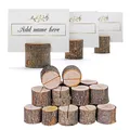 50er Set Tischkartenhalter aus Holz (3x3 cm) Rustikale Kartenständer für