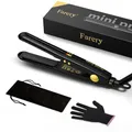 Haarglätteisen Mini Glätteisen für kurze Haare, Tourmalin-Keramik kleiner Haarstraighter, Reisender Mini Haarstraighter mit Etui, automatische Abschaltung, Zweispannig, verstellbare Temperatur