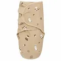 Meyco Baby Pucksack - 4-6 Monate - Pucktuch Swaddle für Neugeborene - 100% Baumwolle - Oeko Tex Zertifiziert - weicher Schlafkomfort - atmungsaktiv & feuchtigkeitsabsorbierend - Animals - Sand