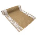 Jute Tischläufer Tischband Läufer mit Spitze Tischdeko für Geburtstag Party uvm.