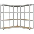 Juskys Regalsystem, Silber, Metall, 155x160x155 cm, Freizeit, Heimwerken, Werkstatt