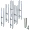 siwitec Pfostenträger 6 x H-Pfostenträger Set, Pfosten mit Befestigungsmaterial, 600 x 81 mm, für Holzpfosten im Außenbereich, zum Einbetonieren, (Set) 8.1 cm