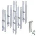 siwitec 6er-Set H-Pfostenträger mit Befestigungsmaterial | Materialstärke 5 mm | Länge 600 mm | Breite 81 mm | feuerverzinkt | zum Einbetonieren | CE-Kennzeichnung