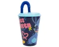 Lilo & Stitch Trinkflasche - Trinkbecher 430 ml mit Deckel und Strohhalm