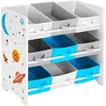 Kinderregal, Weiß, Metall, Textil, Holzwerkstoff, 9 Schublade(n) Schubladen, 62.5x60x29.5 cm, Babymöbel, Babyzimmerregale