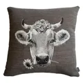 Dekokissen PAD "Moo", grau, B:45cm L:45cm, Baumwolle, Dekokissen_Sitzkissen_Kissenhüllen, Made in Europe, Kissenhülle ohne Füllung, 1 Stück