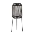 Pauleen 48178 Sunshine Coziness Solar-Stehleuchte für Balkon oder Garten Schwarz Außenbeleuchtung Kunststoff, Rattan, Metall Solar 3000K