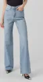 VERO MODA Straight Fit Jeans Stone Washed Denim Hose High Waist Schlag Pantsl VMTESSA, Farben:Hellblau,Größe Damen:W29 L32,Z - Länge L30/32/34/36/38:L32
