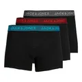 JACK & JONES Herren Unterhosen Shorts Boxershorts Trunks 3er Pack, Farbe:Schwarz, Wäschegröße:S, Artikel:- Asphalt/hawaian
