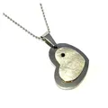 romantische Halsette - EdelstahlHerz Anhänger bicolor mit rotem Stein inkl Kette