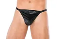 ,Andalea Herren Wetlook String in schwarz Männer Dessous String mit Hakenverschluss vorn Größe: 4XL/5XL