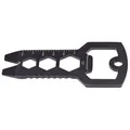 Herbertz Mini Tool schwarz 55058 - Kleines Multitool aus Stahl mit 7 Funktionen