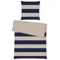 Tom Tailor Wendebettwäsche, Dunkelblau, Sand, Textil, Streifen, 155x220 cm, pflegeleicht, Schlaftextilien, Bettwäsche, Bettwäsche, Wendebettwäsche