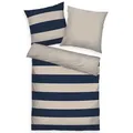 TOM TAILOR HOME Bettwäsche BOLD STRIPES in Gr. 135x200cm, 155x220cm oder 200x220cm, Renforcé, 2 teilig, new bedroom, mit farbigem Markenreißverschluss beige