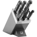 ZWILLING Gourmet 7-tlg, Selbstschärfender Messerblock, Grau