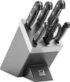 ZWILLING Gourmet Selbstschärfender Messerblock mit Messer 7-teilig, Rostfreier Spezialstahl, Made in Germany, Grau