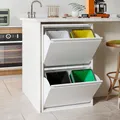 VEEHAUS Küche Mülleimer Für Den Vielseitigen Einsatz Mit Klappen Aus Edelstahl Stilvoller Abfalleimer Für Eine Effiziente Und Praktische Aufbewahrung Weiß (4 x 15 LT - 60 LT)