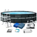 INTEX Komplettset Ultra Frame Pool Ø 549x132cm + Sandfilterpumpe 26330 intex