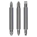 Bosch Professional Zubehör Doppelklingenbit-Set, 3-teilig, PH1, PZ1, S 0,6x4,5, PH2, PZ2, S1,0x5,5, 60 mm (Kreuz Phillips PH) (2607001745)