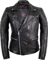 MDM Motorradjacke Herren Retro Lederjacke Motorrad Jacke in Schwarz mit Protektoren Biker Oldschool Motorrad Lederjacke
