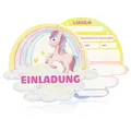 CraftWerk Einhorn Einladungskarten 12er Set - Geburtstagseinladung mit Regenbogen für Mädchen zum Kindergeburtstag und Party - 14 x 11,5 cm
