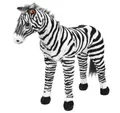 vidaXL Greifspielzeug Plüschtier Zebra Stehend Plüsch Schwarz und Weiß XXL