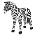 Stofftier Kuscheltier Plüschtier Stehend Zebra Schwarz Und Weiß XXL