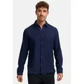 Indicode Langarmhemd Herren INGilman Herrenhemd Langarm aus 100 % Baumwolle, mit Kentkragen blau M