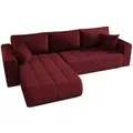 Cornero Ecksofa, Rot, Textil, Echtholz,Buche, 3-Sitzer, L-Form, 280x175 cm, Wohnzimmer, Sofas & Couches, Wohnlandschaften, Ecksofas