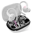 Bluetooth Kopfhörer Sport, in Ear Kopfhörer Kabellos Bluetooth 5.4 mit HD Mic, Herausragender Sound, 40 Std Spielzeit, Comfort Fit, Dual LED-Anzeige, IP7 Wasserdicht Ohrhörer mit Ohrhaken, Weiß