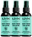 NYX PROFESSIONAL MAKEUP Fixierspray MAKE UP SETTING SPRAY DEWY FINISH, 3er Set, für ein langhaltendes Makeup-Finish