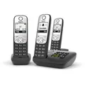 Gigaset Telefon A690A Trio, schwarz, schnurlos, mit Anrufbeantworter