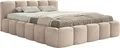 Selsey Cloudy Low - Polsterbett 140x200 cm, mit Bettkasten, wasserabweisender Samt, Beige