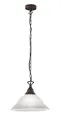 Reality Leuchten Pendelleuchte Country R30871024 Metall rostfarbig, Schirm alabasterfarbig weiß, exkl. 1x E27, 15,5 x 15,5 x 130 cm