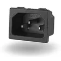 Kaltgeräte Einbaustecker IEC C14 Snap-In 10A 250V AC für C13 Netzleitung