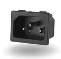 Kaltgeräte Einbaustecker IEC C14 Snap-In 10A 250V AC für C13 Netzleitung