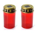 2x Solar LED Grablicht | Grabkerze | Grablampe | Grabschmuck | Friedhofskerze