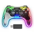 Mars Gaming Manette De Jeu Sans Fil Mgp-24 RGB (Transparent) (Mac, Android, PC, Xbox 360, PS4, PS3) (MGP24)