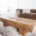 riess-ambiente Massivholz Design Couchtisch BOLT 100cm braun Sheesham stone finish