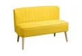 HOMCOM 2-Sitzer Sitzmöbel, Loungesofa, aus Holz, Samtartiges Polyster, Schaumstoff, Polstersofa 1 Teile, für Wohnzimmer, Gelb