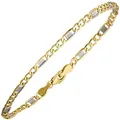 3,7mm Steg-Panzerarmband Armband Armkette aus 333 Gold Gelbgold 19cm Unisex