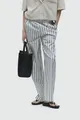 Loungehose "Mix & Match Poplin", mit breitem, elastischem Bund und geradem Bein, Gr. L - N-Gr, white cotton stripe N-Gr