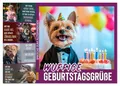 Wuffige Geburtstagsgrüße SPRÜCHE ZUM ÄLTERWERDEN (Wandkalender 2026 DIN A3 quer), CALVENDO Monatskalender: Lächle, solange du noch Zähne hast (CALVENDO Spass)