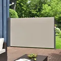 pro.tec Seitenmarkise ausziehbar Mulhacén Balkon Sichtschutz 180 x 300 cm Markise zum Bohren Windschutz Terrasse mit Metallgestell Sandfarben