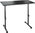 K&M 12170 DJ Tisch Schwarz - Klappbarer Eventtisch - Plattengröße 117 x 60 cm - schrittweise höheverstellbares Pult
