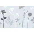 Sichtschutzfolie Blossom, Grau, Weiß, Dunkelgrau, Transparent, Kunststoff, 45x150 cm, Wohntextilien, Rollos & Jalousien
