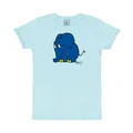 Logoshirt® Die Sendung mit der Maus Slim Fit T-Shirt – Kleiner Blauer Elefant Motiv, Hellblau | Damen & Herren | Lizenziertes Original