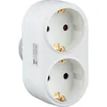 Orno Steckdosenadapter AE-13270(GS)/W, weiß, 2-fach Schuko bis 3680 Watt