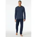 Schiesser Schlafanzug Casual Essentials (2 tlg) mit Streifen blau 4XL (60)